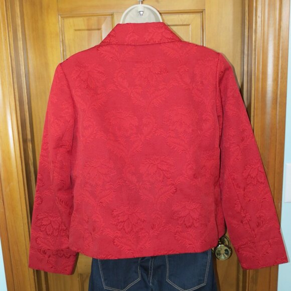 Talbots Red Blazer Double Breasted Peter Pan Collar Lined Size Petite Medium - Picture 6 of 11